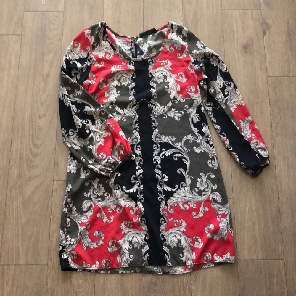 Long Sleeve Patterned Dress
